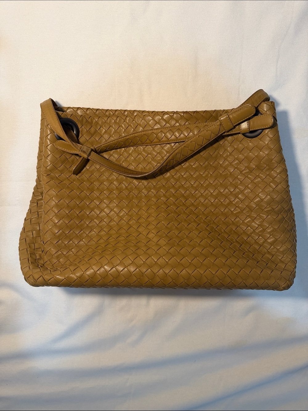 Bottega Veneta Woven Shoulder Bag in Tan Brown